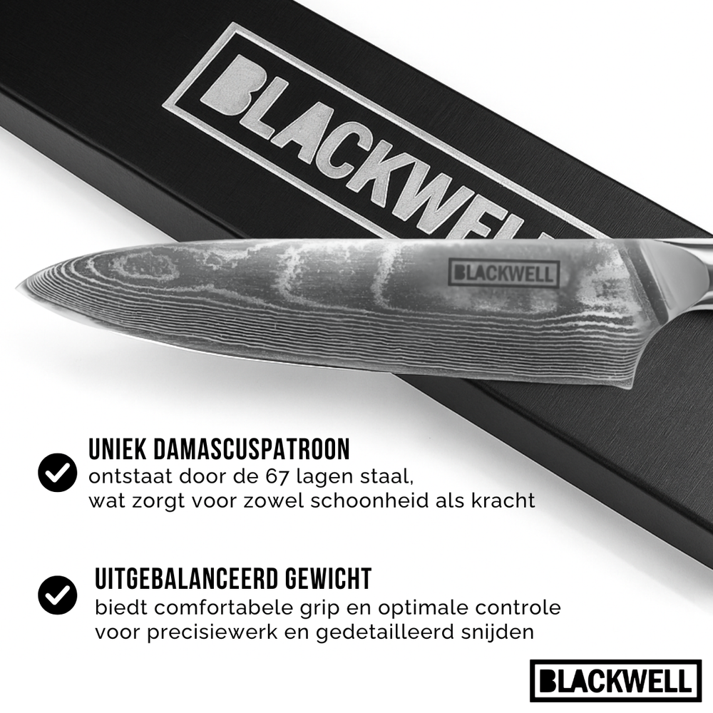 Blackwell knivsæt (kokkekniv + grøntsagskniv/nakiri) damask