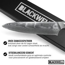 Blackwell knivsæt (kokkekniv + grøntsagskniv/nakiri) damask