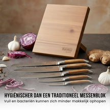 Blackwell Messenblok Magnetisk - Koksmessenset - Laguiole - Olijfhout - Koksmes, Broodmes, Vleesmes, Officemes & Schilmes 6-delig