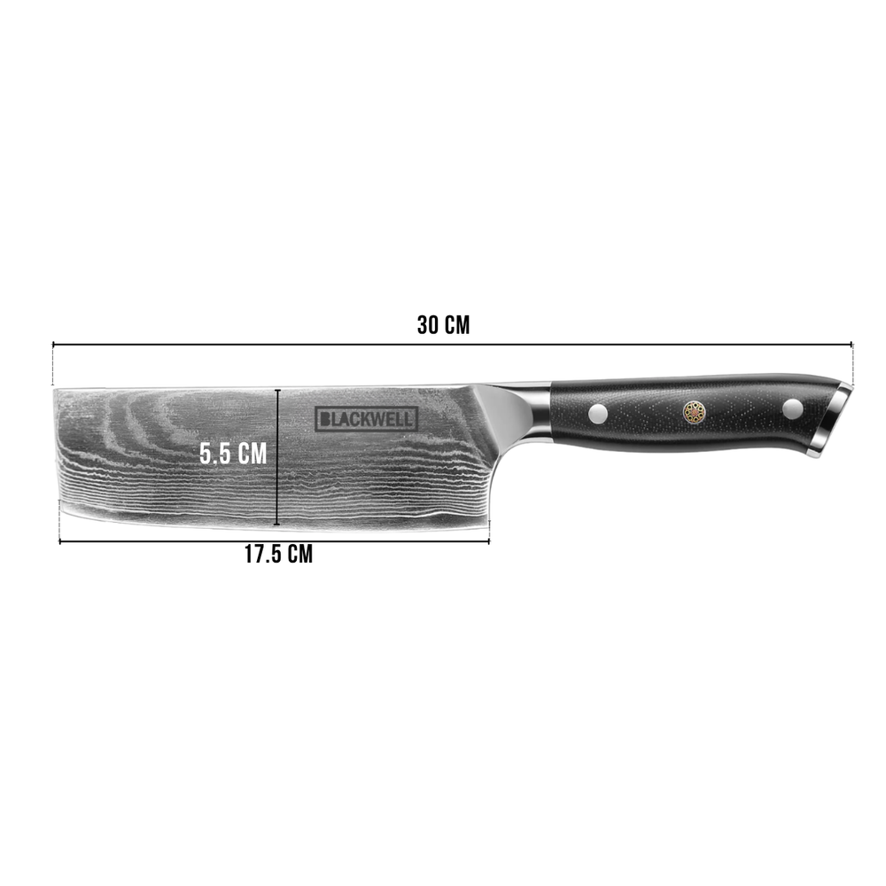 Blackwell Nakirimes grøntsagskniv japansk stil - 67 lag damaskstål - VG10 - 17,5 cm
