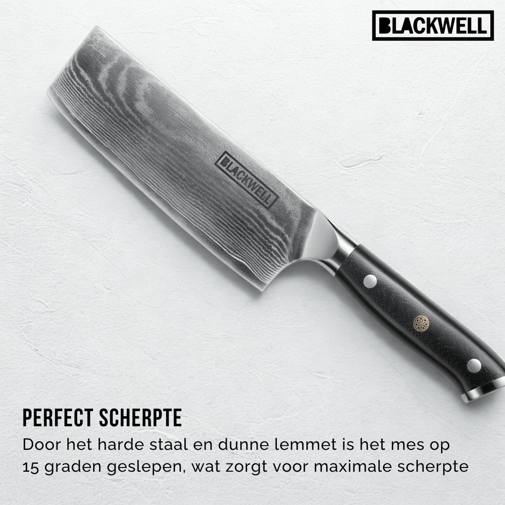 Blackwell knivsæt (kokkekniv + grøntsagskniv/nakiri) damask