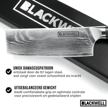 Blackwell knivsæt (Santokumes + grøntsagskniv/Nakiri) Damascus