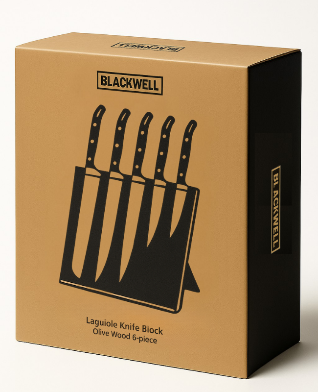 Blackwell Messenblok Magnetisk - Koksmessenset - Laguiole - Olijfhout - Koksmes, Broodmes, Vleesmes, Officemes & Schilmes 6-delig