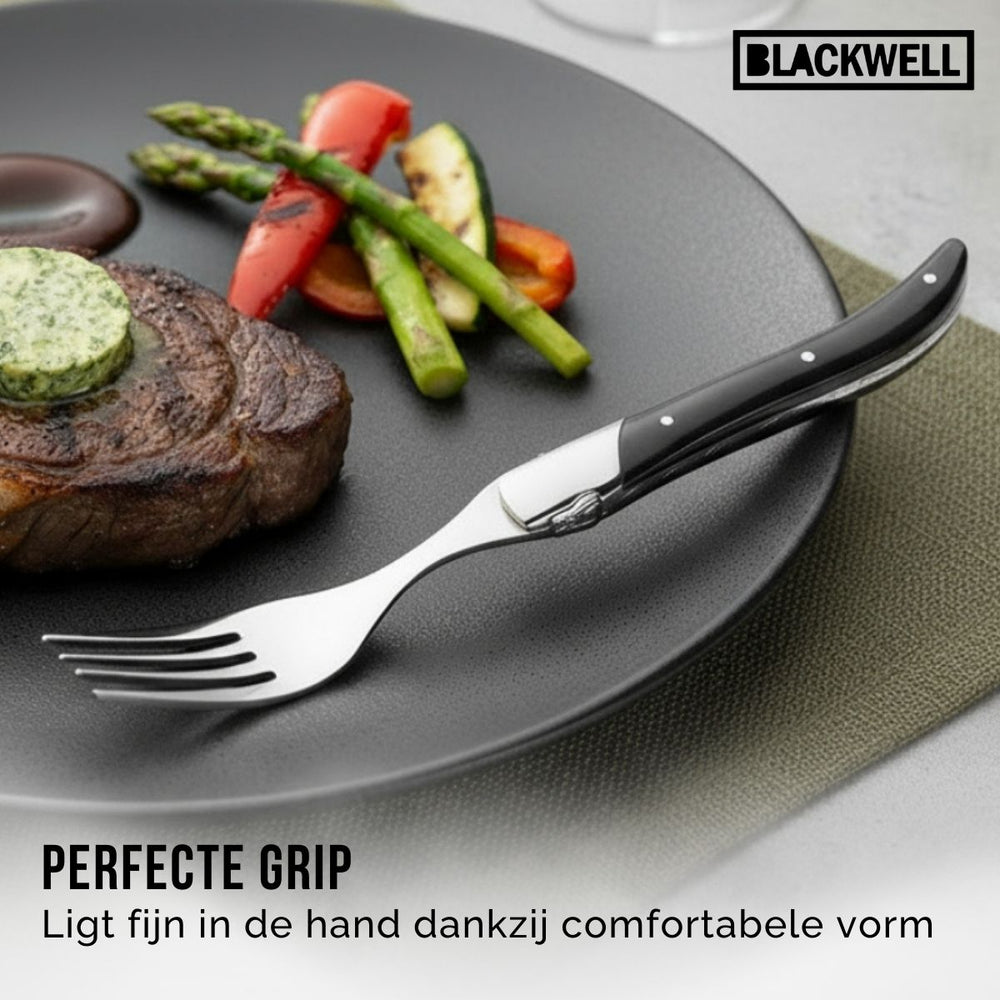 Blackwell Steakbestik Laguiole - Steakknive & Steakgafler - Pakkatræ - 12 Styk