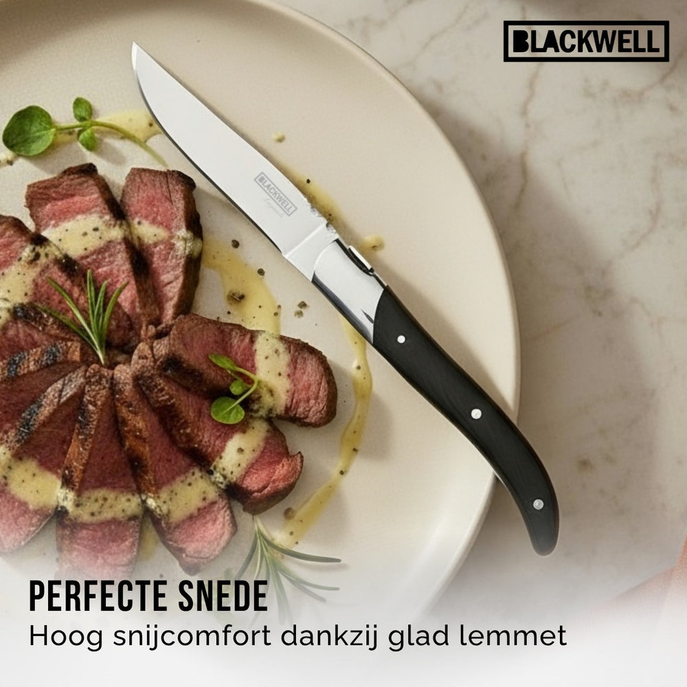 Blackwell Steakbestik Laguiole - Steakknive & Steakgafler - Pakkatræ - 12 Styk