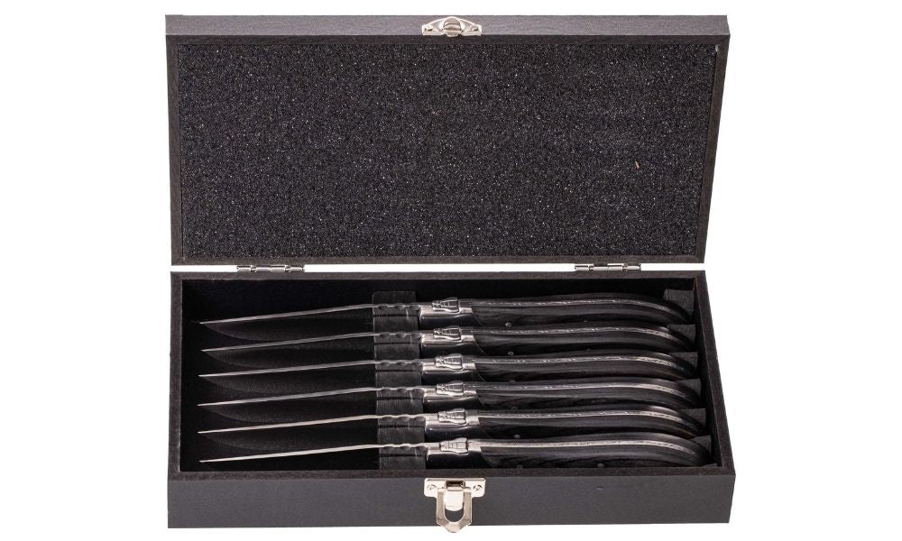 Blackwell Steakbestik Laguiole - Steakknive & Steakgafler - Pakkatræ - 12 Styk