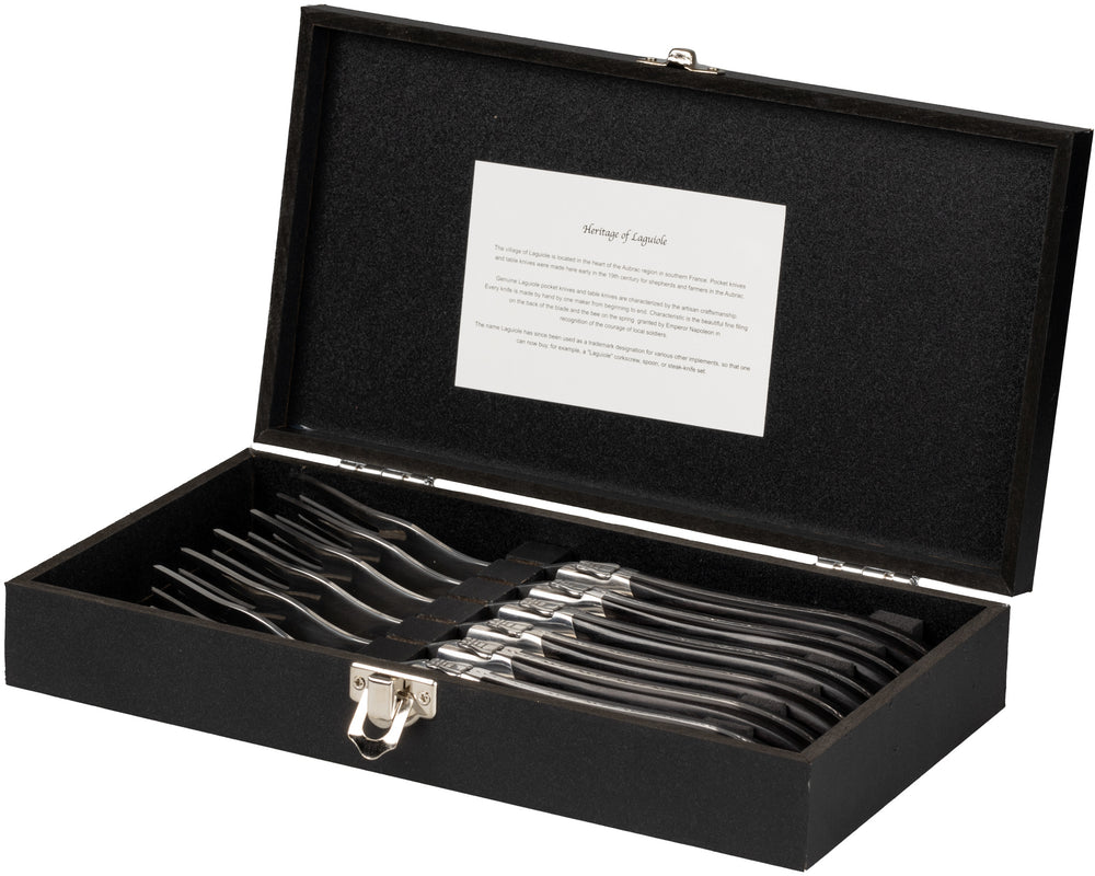 Blackwell Steakbestik Laguiole - Steakknive & Steakgafler - Pakkatræ - 12 Styk