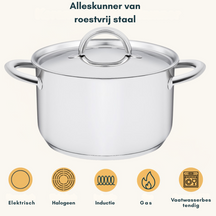 Sola Pannenset Blizz 4-Delig RVS - Kookpan ø 16, 18, 20 cm & Steelpan ø 16 cm - egnet til alle varmekilder