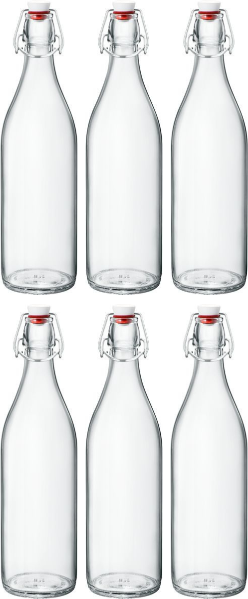 Bormioli Rocco Beugelflasker / Weckflasker Giara - Transparent - 1 liter - 6 stk.