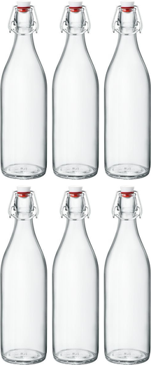 Bormioli Rocco Beugelflasker / Weckflasker Giara - Transparent - 1 liter - 6 stk.