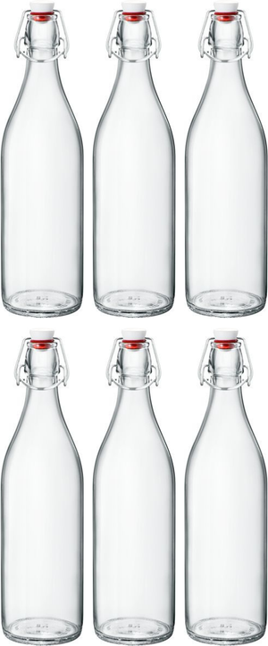 Bormioli Rocco Beugelflasker / Weckflasker Giara - Transparent - 1 liter - 6 stk.