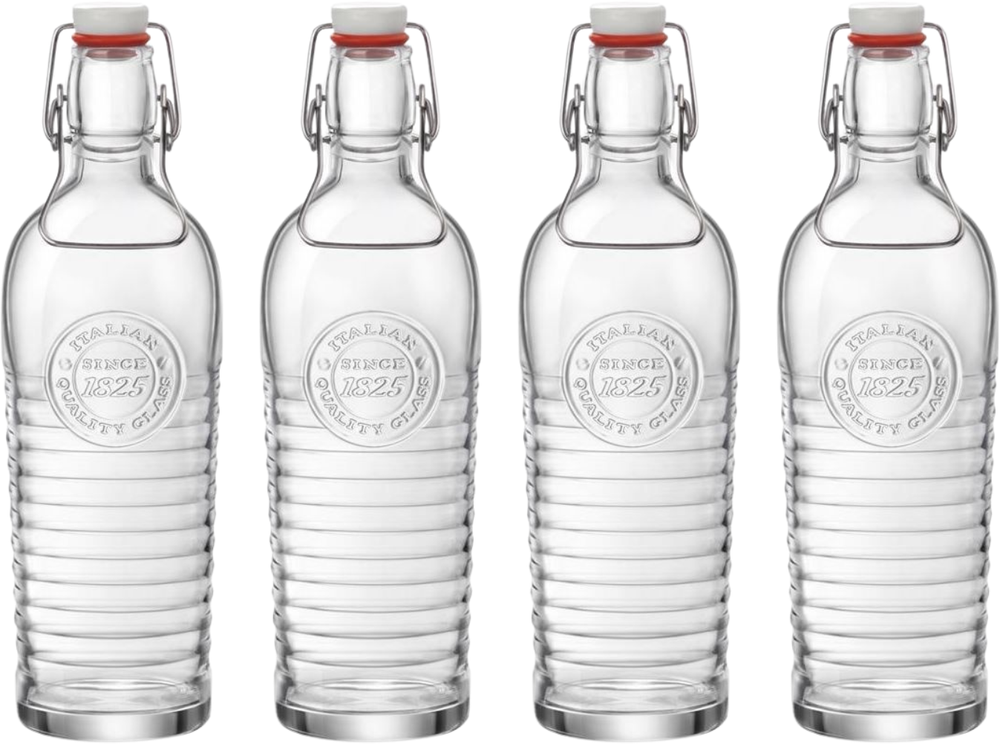 Bormioli Rocco Beugelflessen / Weckflessen Officina 1825 - Transparent - 1.2 liter - 4 styk