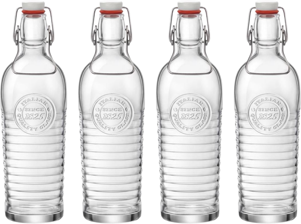 Bormioli Rocco Beugelflessen / Weckflessen Officina 1825 - Transparent - 1.2 liter - 4 styk