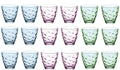 Bormioli Rocco Glazenset Flora farver - 250 ml - 18 stykker