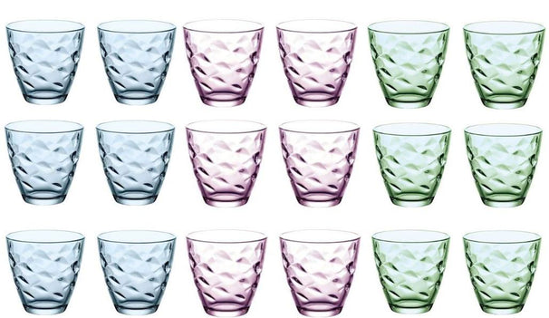 Bormioli Rocco Glazenset Flora farver - 250 ml - 18 stykker