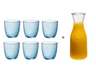 Bormioli Rocco Glazen Slot Blå 290 ml - 6 Stykker + Cookinglife Karaffel 1 Liter