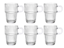 Bormioli Rocco Latte Macchiato Glas - Irish Coffee Glas - Kaffe Kopper med Håndtag - Stapelbar - Barshine 315 ml - 6 Stykker