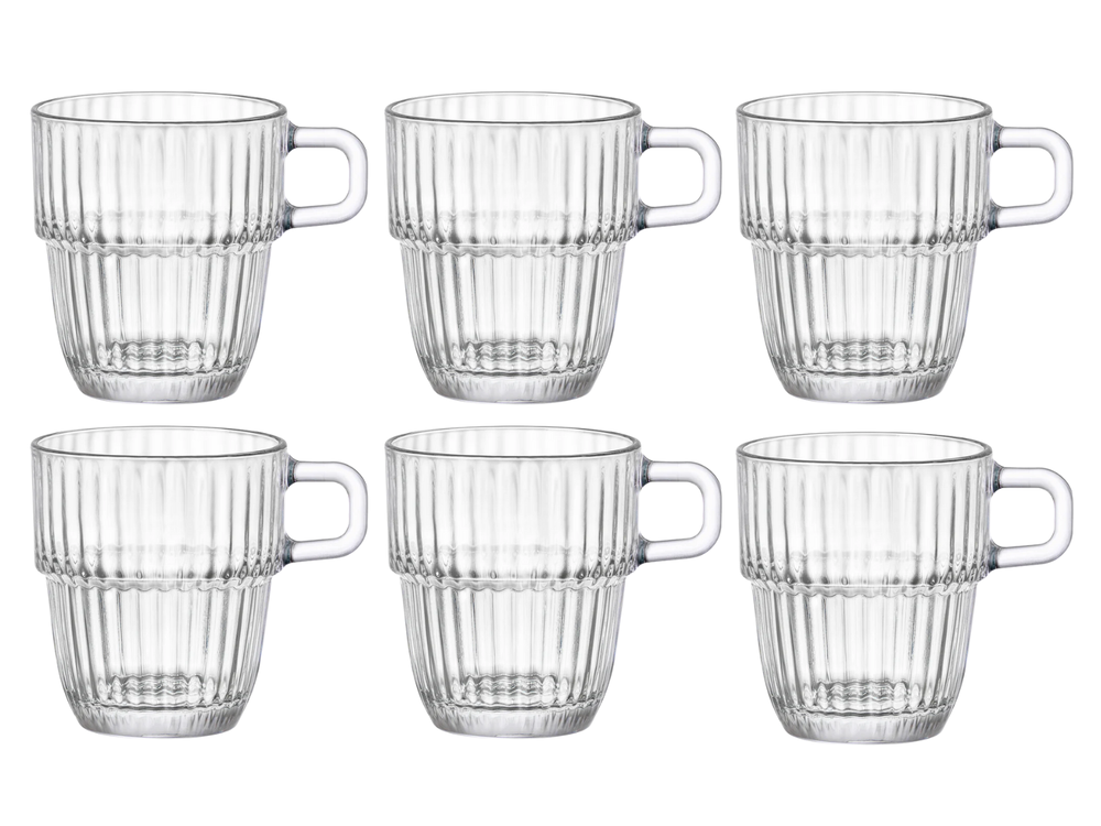 Bormioli Rocco Koffiekopjes med oor - Stapelbar - Barshine 185 ml - 6 Stykker
