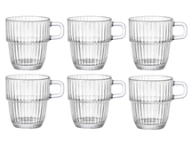Bormioli Rocco Koffiekopjes med oor - Stapelbar - Barshine 185 ml - 6 Stykker