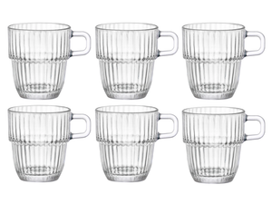Bormioli Rocco Koffiekopjes med oor - Stapelbar - Barshine 185 ml - 6 Stykker
