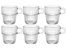 Bormioli Rocco Theeglazen - Koffiekopjes med øre - Stapelbar - Barshine 250 ml - 6 Stykker