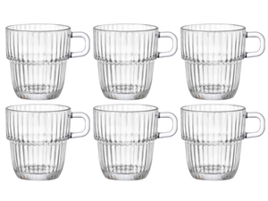 Bormioli Rocco Theeglazen - Koffiekopjes med øre - Stapelbar - Barshine 250 ml - 6 Stykker