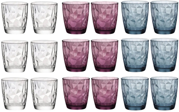 Bormioli Rocco Glazenset - Vandglaser - Tumblers - Diamond 300 ml - 18 Styk
