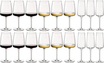 Bormioli Rocco Wijnglazen Set Nexo (Røde wijnglazen, Hvide wijnglazen og Champagneglazen) - 18 delige set