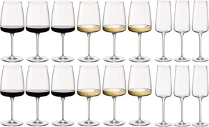 Bormioli Rocco Wijnglazen Set Nexo (Røde wijnglazen, Hvide wijnglazen og Champagneglazen) - 18 delige set
