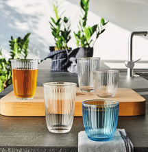Bormioli Rocco Vandglas Line Blå 290 ml - 6 stk + Cookinglife Karaff 1 Liter