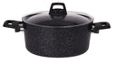 Cookinglife Kogepande med låg - Black Speckle - Aluminium Ø 22 cm / 3.5 Liter - Egnet til alle varmekilder - standard non-stick belægning