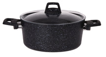 Cookinglife Kogepande med låg - Black Speckle - Aluminium Ø 22 cm / 3.5 Liter - Egnet til alle varmekilder - standard non-stick belægning