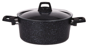 Cookinglife Kogepande med låg - Black Speckle - Aluminium Ø 22 cm / 3.5 Liter - Egnet til alle varmekilder - standard non-stick belægning