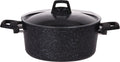 Cookinglife Kogepande med låg - Black Speckle - Aluminium Ø 24 cm / 4,4 Liter - Egnet til alle varmekilder - standard non-stick belægning