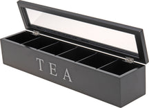 Cookinglife Theedoos - Theekist - Sort - 6 rum - 43 x 9 x 8.7 cm