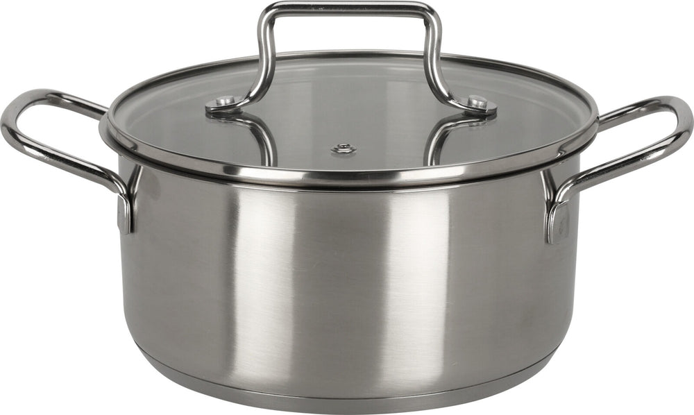 Cookinglife Pannenset Essential Steel 4-Delig - RVS - Kogepander ø 16, 18, 20 cm & Steelpan ø 16 cm - egnet til alle varmekilder