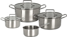 Cookinglife Pannenset Essential Steel 4-Delig - RVS - Kogepander ø 16, 18, 20 cm & Steelpan ø 16 cm - egnet til alle varmekilder