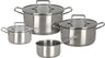 Cookinglife Pannenset Essential Steel 4-Delig - RVS - Kogepander ø 16, 18, 20 cm & Steelpan ø 16 cm - egnet til alle varmekilder