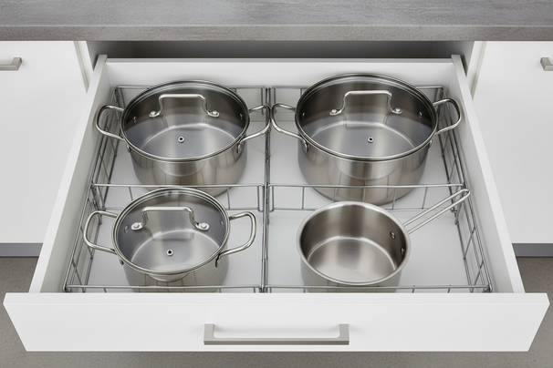 Cookinglife Pannenset Essential Steel 4-Delig - RVS - Kogepander ø 16, 18, 20 cm & Steelpan ø 16 cm - egnet til alle varmekilder