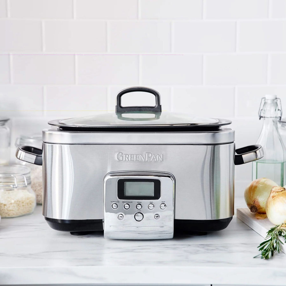 GreenPan Slowcooker - 6.0 Liter - RVS - Keramisk non-stick belægning