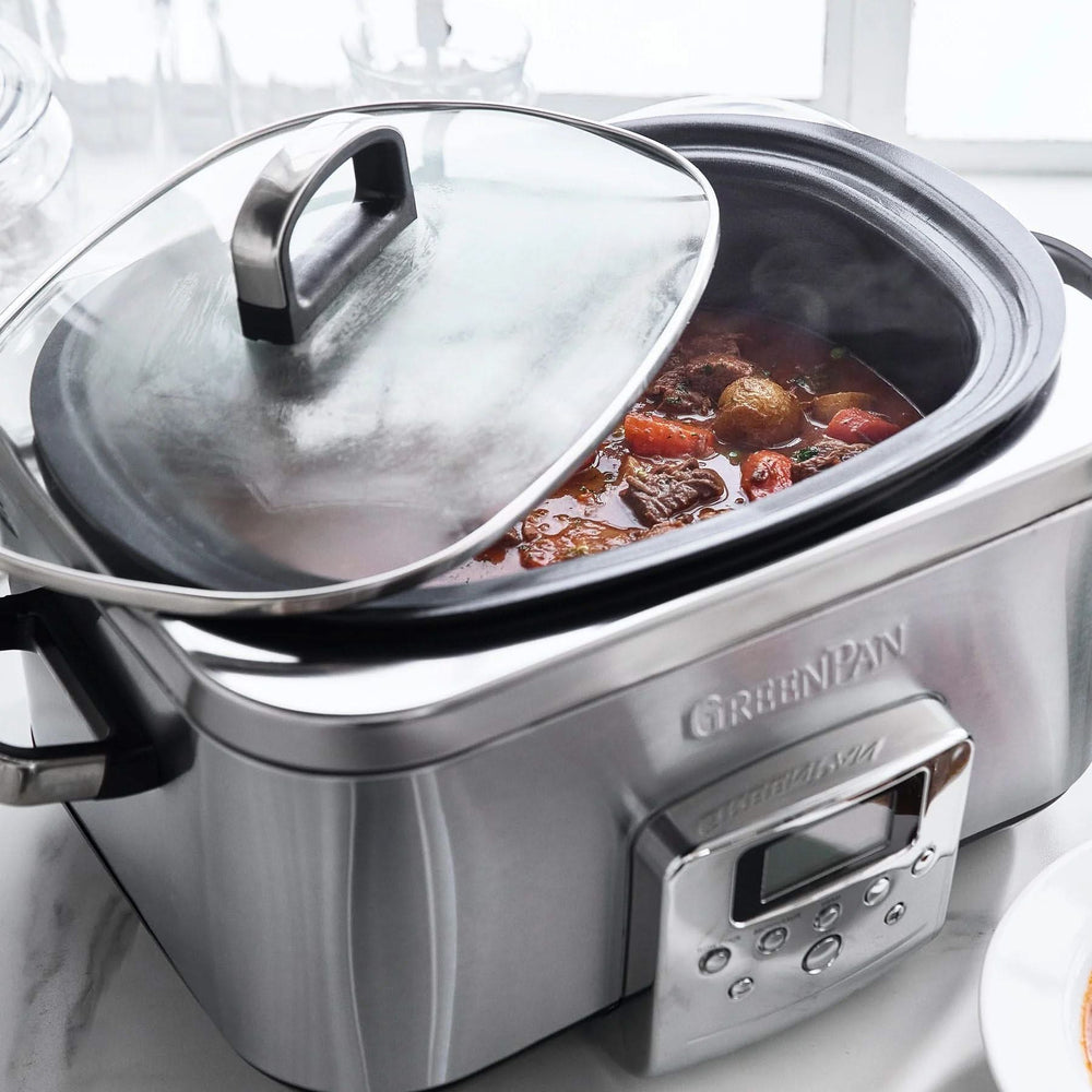 GreenPan Slowcooker - 6.0 Liter - RVS - Keramisk non-stick belægning