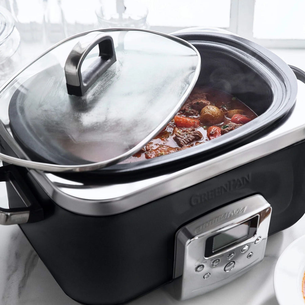 GreenPan Slowcooker - 6.0 Liter - Sort - Keramisk non-stick belægning
