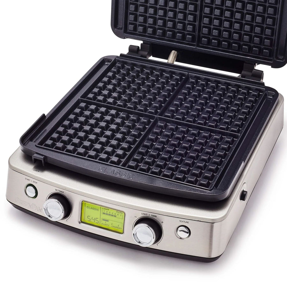 GreenPan Vaffeljern - RVS - inklusive 2 sæt vaffelplader - Keramisk non-stick belægning