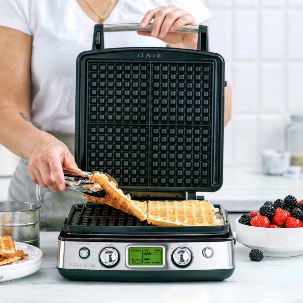 GreenPan Wafelijzer - Black - inklusive 2 sæt vaffelplader - Keramisk non-stick belægning