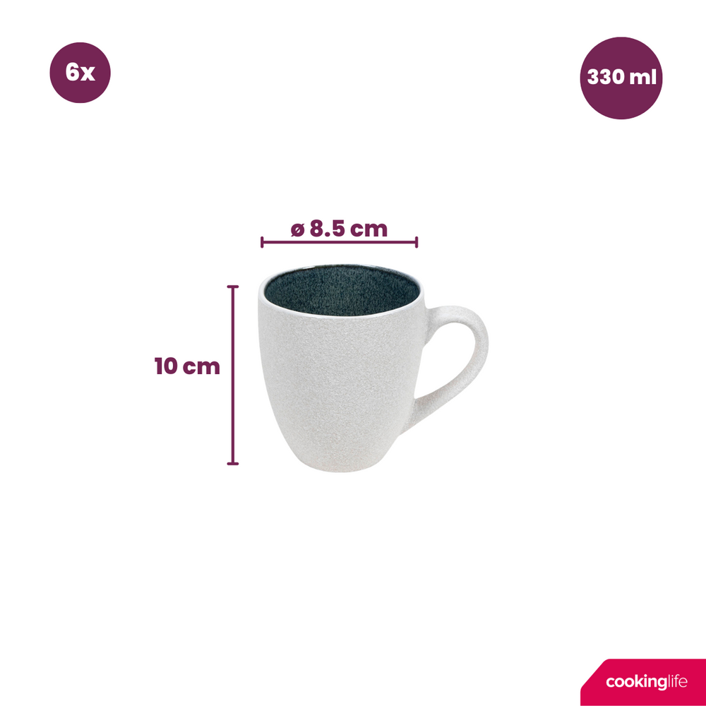 Cookinglife Mugs Belize 330 ml - 6 Stykker