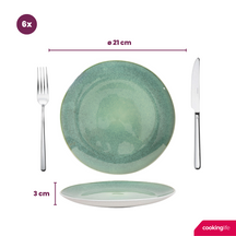 Cookinglife Serviesset Belize 18-delig / 6 personer - 6 middagstallerkener ø 25 cm, 6 morgenmadstallerkener ø 21 cm, 6 suppeskåle ø 15 cm