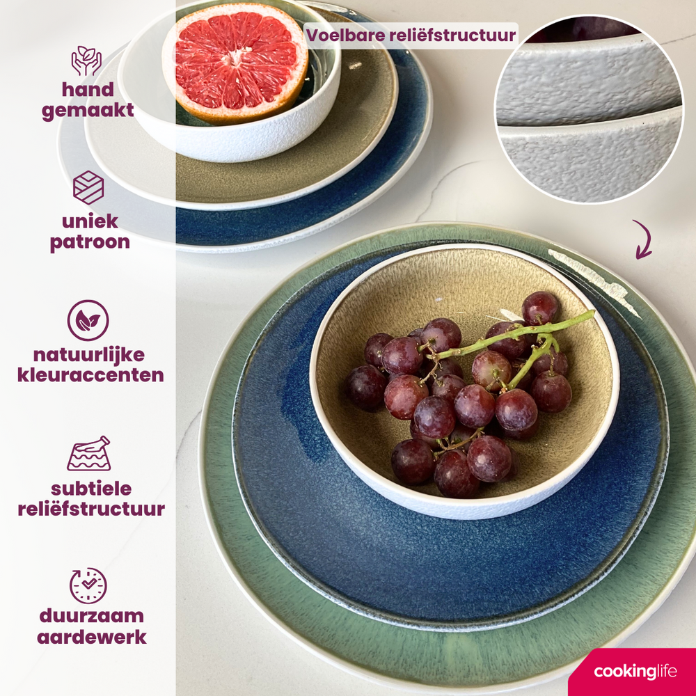 Cookinglife Morgenmadstallerkener / Desserttallerkener Belize ø 21 cm - 6 stk.