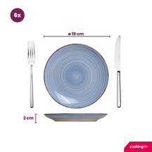 Cookinglife Morgenmadstallerkener / Desserttallerkener Delice Blå ø 19 cm - 6 stk.