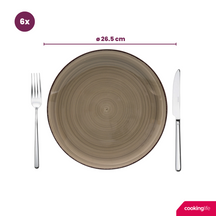 Cookinglife Dinerborden Delice Grå ø 26,5 cm - 6 styk