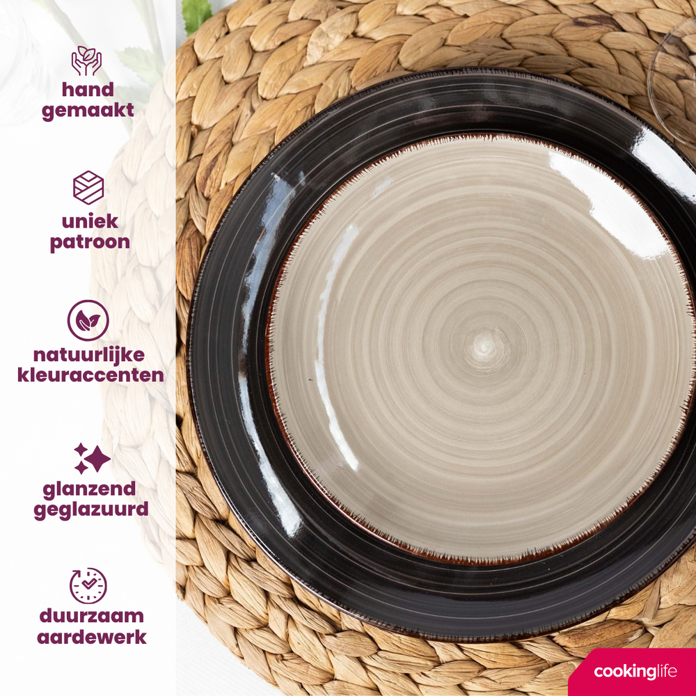 Cookinglife Morgenmadstallerkener / Desserttallerkener Delice Grå ø 19 cm - 6 stk.